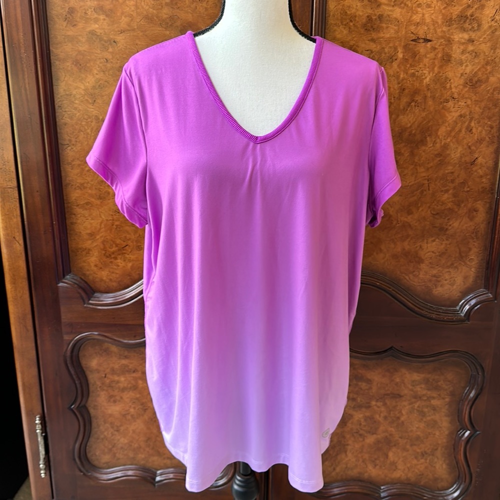 Full Beauty Sport Purple Ombre Tee (Size 18/20)